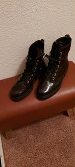 Veterboots Durea zwart, lak maat 38.5 wijdte K, Ophalen, Durea, Zwart, Lage of Enkellaarzen