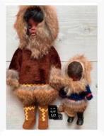 2 x Eskimo familie pop, Canada, moeder, kind, 30-14 cm, Verzamelen, Poppen, Nieuw, Ophalen of Verzenden, X, Pop