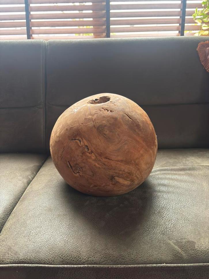 Teak root Ball massief sculpture, Huis en Inrichting, Woonaccessoires | Wereldbollen, Zo goed als nieuw, Ophalen of Verzenden
