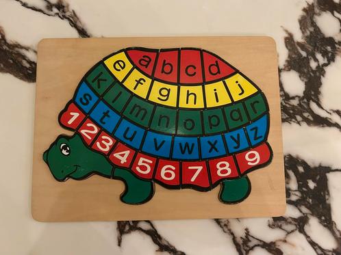 Houten Puzzel ABC Schildpad, Kinderen en Baby's, Speelgoed | Houten speelgoed, Zo goed als nieuw, Overige typen, Ophalen of Verzenden