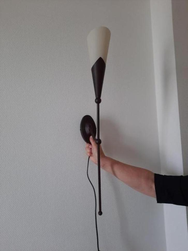 Wandlamp met 1 lichtpunt (kleur bruin), Huis en Inrichting, Lampen | Wandlampen, Zo goed als nieuw, Glas, Metaal, Ophalen