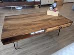 Salontafel - Hout met industriele poot, Ophalen, Gebruikt, 100 tot 150 cm, 50 tot 100 cm