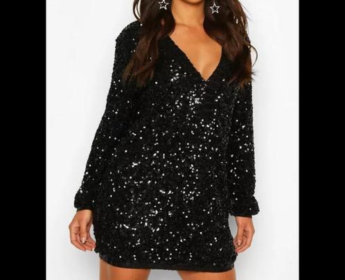 Glitter jurk maat s of m, Kleding | Dames, Jurken, Zo goed als nieuw, Boven de knie, Verzenden