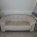 Leren bank creme, Huis en Inrichting, Ophalen, Gebruikt, 75 tot 100 cm