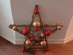 Kerstster kerst ster kerstballen hout goud rood glitter, Ophalen of Verzenden, Gebruikt