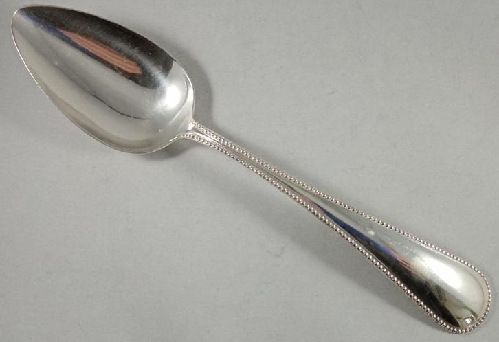 Groentelepel parelrand massief 835 zilver, Antiek en Kunst, Antiek | Goud en Zilver, Zilver, Ophalen of Verzenden