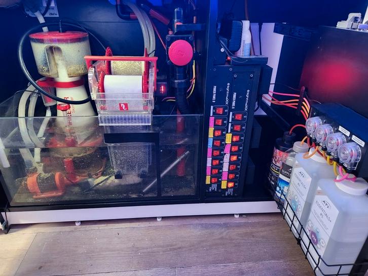 Kompleet Red Sea aquarium, Dieren en Toebehoren, Vissen | Aquaria en Toebehoren, Zo goed als nieuw, Gevuld zeewateraquarium, Ophalen
