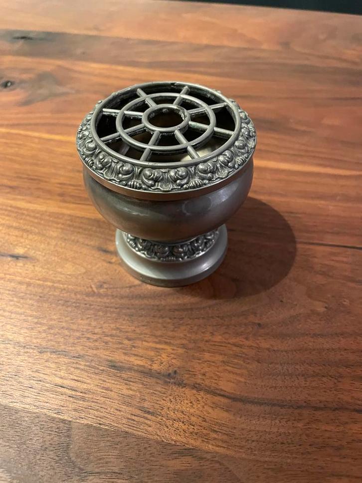 Vintage Verzilverde Rozenvaas, Antiek en Kunst, Antiek | Goud en Zilver, Zilver, Ophalen of Verzenden