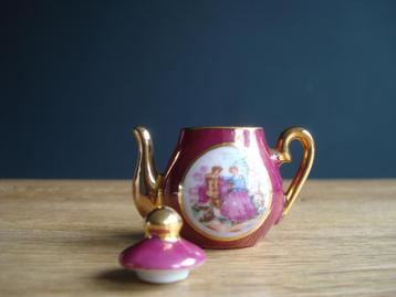 NIEUW - Miniatuur porselein theepotje - koffiepotje - H4 cm beschikbaar voor biedingen