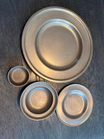 Set van 4 gemerkte tinnen schalen, Antiek en Kunst, Ophalen of Verzenden