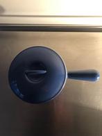 Le Creuset vintage blauwe Franse fonduepot/kookpot/sauspan, Ophalen, Gebruikt, Gietijzer, Overige typen