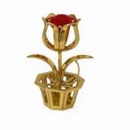 Tulp 24-karaats verguld goud en versierd met Bohemia-kristal, Pjmink@casema.nl, Nieuw, Ophalen of Verzenden, Mvm detalhandel