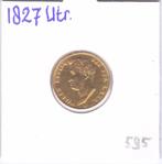 Schaarse 5 gulden 1827 Utrecht Willem 1 voor 595 euro, Postzegels en Munten, 5 gulden, Koning Willem I, Losse munt, Goud