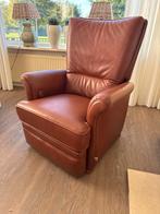 Leren Relaxstoel met Opklapbare Rug, Gebruikt, Minder dan 75 cm, Leer, Ophalen of Verzenden