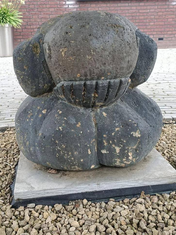 Prachtig beeld Yogiman 65 cm, Tuin en Terras, Tuinbeelden, Gebruikt, Boeddhabeeld, Steen, Ophalen