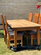 Hardhout eetkamer set, Ophalen of Verzenden, Gebruikt, 6 tot 8 stoelen