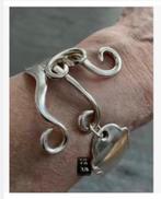 Kunst Verzilverde armband, gemaakt van een vork, verstelbaar, Overige materialen, Nieuw, Ophalen of Verzenden, X