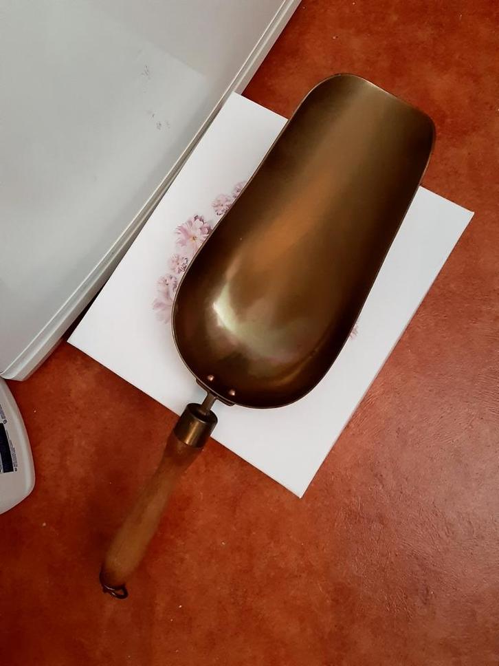 Schep met Houten Handvat Koper (Snoep), Antiek en Kunst, Antiek | Koper en Brons, Brons, Ophalen of Verzenden