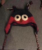 Paars roze gehaakte muts uil, Ophalen, Gebruikt, Meisje, 110 t/m 116