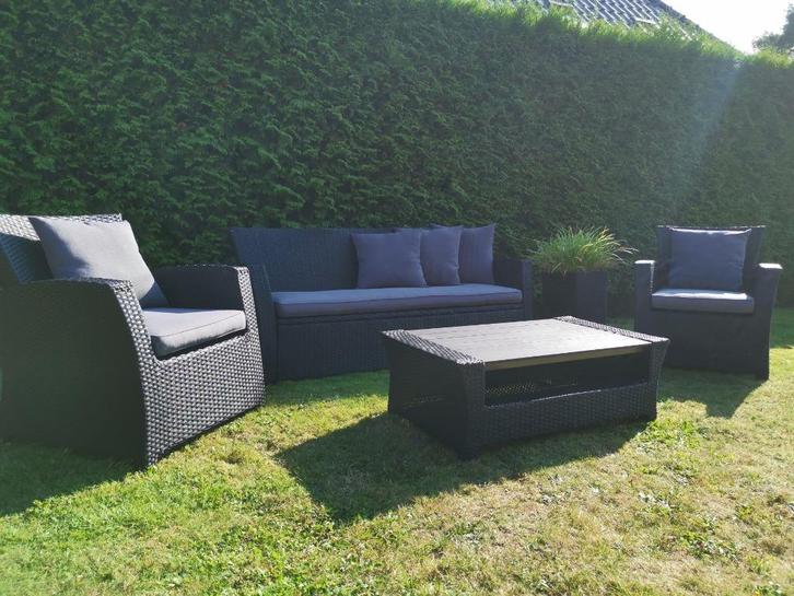5 persoons tuinset, Tuin en Terras, Tuinsets en Loungesets, Zo goed als nieuw, Tuinset, Aluminium, 5 zitplaatsen, Bank, Bijzettafel