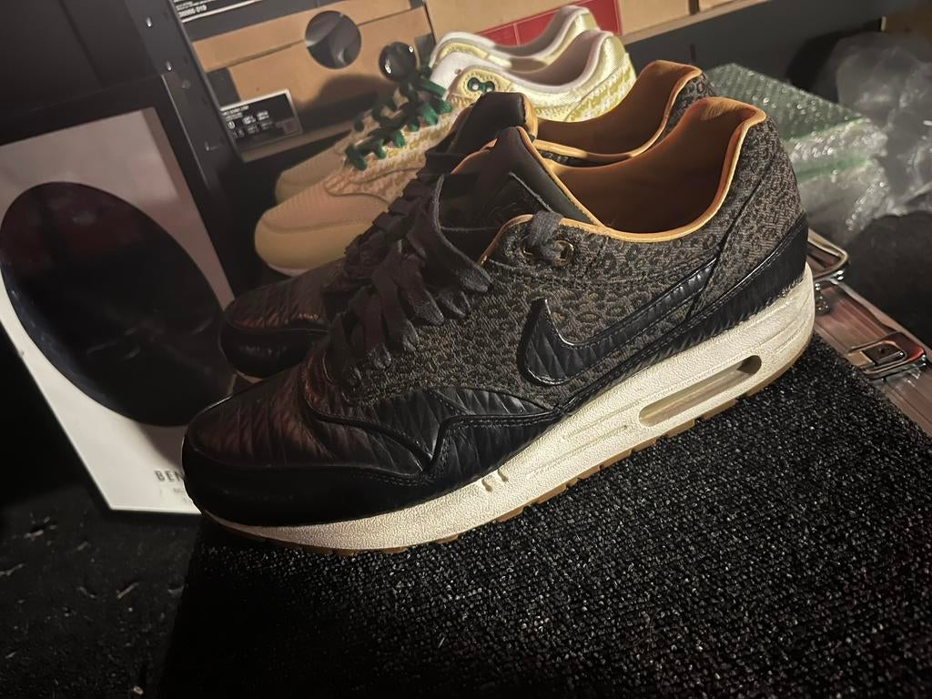 Air max 1 Woven Black safari, Ophalen of Verzenden, Zo goed als nieuw, Zwart
