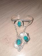 Sterling Zilveren Native American Slavenarmband met Steen, Sieraden, Tassen en Uiterlijk, Antieke sieraden, Ophalen of Verzenden