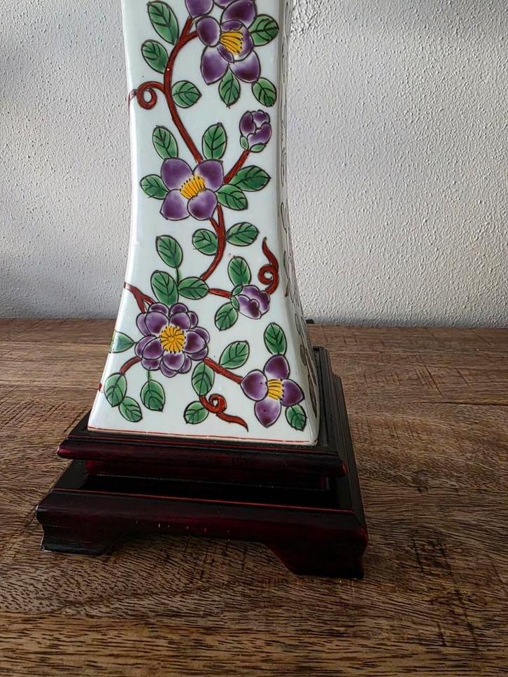 Vintage Porseleinen Lamp met Bloemen, Antiek en Kunst, Antiek | Lampen, Ophalen of Verzenden