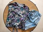 VINGINO bloemen shirtje met spijker broekje, Ophalen of Verzenden, Gebruikt, Meisje, Broek