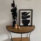 Schilderij van hout "plant in pot" - maat: 44 X 34 cm., Minder dan 50 cm, Nieuw, Ophalen of Verzenden, Schilderij
