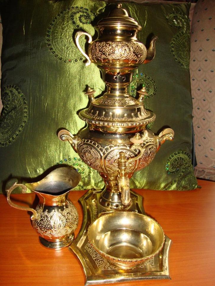 Samowar verguld 18 kt., Antiek en Kunst, Antiek | Koper en Brons, Koper, Ophalen of Verzenden