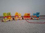 Houten Speelgoed Trein met Dieren, Ophalen of Verzenden, Zo goed als nieuw, Duw- of Trekspeelgoed