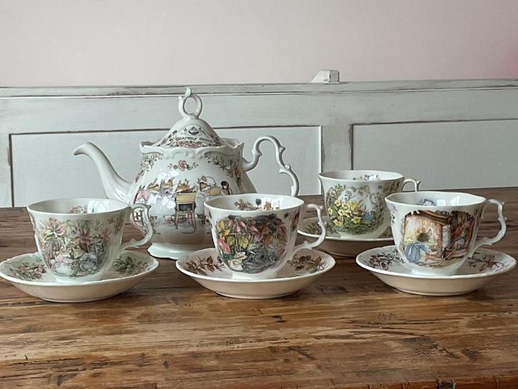 Brambly Hedge theeservies Royal Doulton, Verzamelen, Porselein, Kristal en Bestek, Zo goed als nieuw, Compleet servies, Porselein