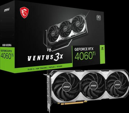 MSI GeForce RTX 4060 Ti VENTUS 3X 8G OC, Computers en Software, Videokaarten, Zo goed als nieuw, Nvidia, PCI-Express 4.0, GDDR6