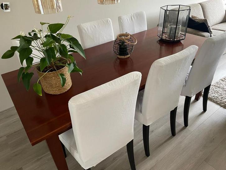 Eettafel kersenhout, Huis en Inrichting, Complete eetkamers, Zo goed als nieuw, 4 tot 6 stoelen, Ophalen