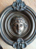 Antieke Deurklopper Koper/Brons met gezicht, Ophalen of Verzenden