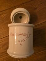 Vintage voorraadpot met opdruk vivaldi, Ophalen, Gebruikt, Overige materialen, Pot, Bus of Blik