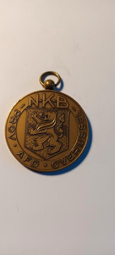 Oude NKB Overijssel Medaille, Postzegels en Munten, Penningen en Medailles, Brons, Nederland, Ophalen of Verzenden