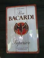 Ron Bacardi Superior bar blikken bord wit, Ophalen of Verzenden, Zo goed als nieuw, Reclamebord