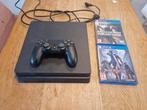 PlayStation 4 Slim 500GB + Games, Spelcomputers en Games, Ophalen of Verzenden, Zo goed als nieuw, Met 1 controller, Slim