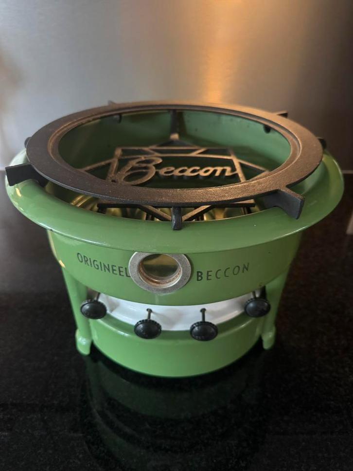 Beccon petroleum stel met 4 branders, Antiek en Kunst, Antiek | Emaille, Ophalen