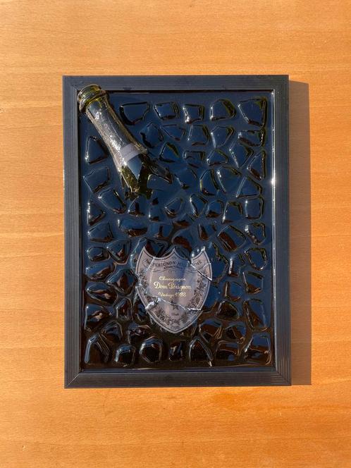 Luxe Epoxy Kunstwerk met Dom Pérignon Vintage 1998 Fles, Antiek en Kunst, Kunst | Schilderijen | Abstract, Ophalen of Verzenden