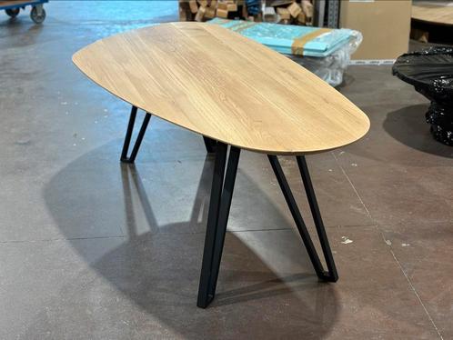 Eiken tafel kiezelvormig/organisch 220x110cm, Huis en Inrichting, Tafels | Eettafels, Nieuw, 100 tot 150 cm, Vijf personen of meer