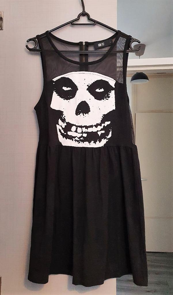Jurk | Black skull dress | Made in Korea, Kleding | Dames, Jurken, Ophalen of Verzenden