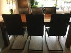 6 zwarte eetkamerstoelen, Ophalen, Gebruikt, Zwart, Industrieel