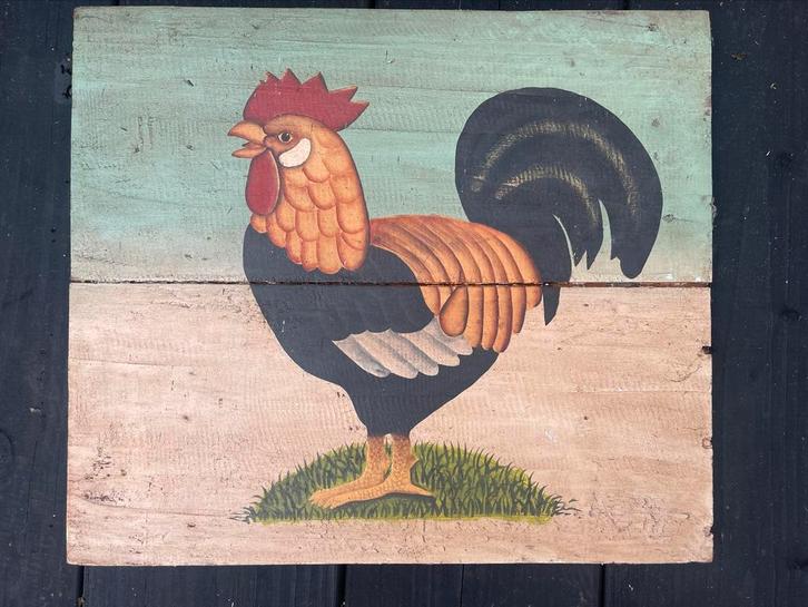Vintage Portugees uithangbord handgeschilderd, Antiek en Kunst, Kunst | Overige Kunst, Ophalen of Verzenden