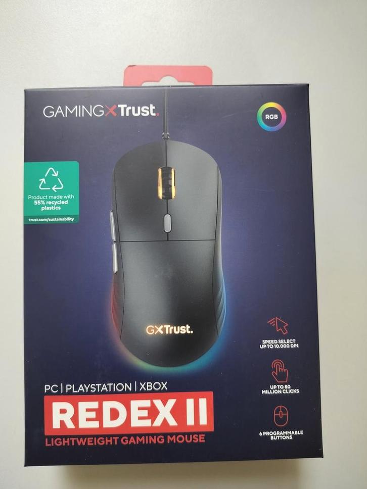 Trust GXT 925 REDEX II NIEUW, Computers en Software, Muizen, Nieuw, Rechtshandig, Ophalen of Verzenden