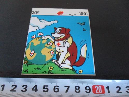 sticker België strip Rode Kruis 1991, Verzamelen, Stickers, Zo goed als nieuw, Bedrijf of Vereniging, Ophalen