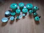 Vintage Emaille Pannenset - Mintgroen, Verzenden, Gebruikt, Overige materialen, Pannenset