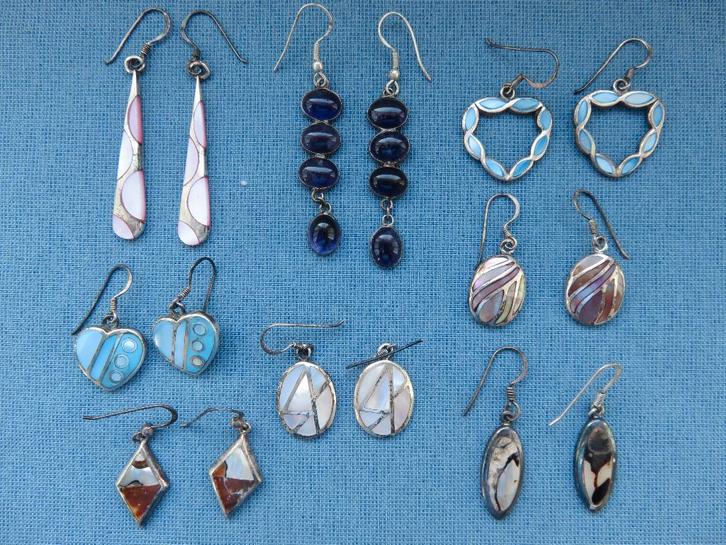 Vintage design oorhangers in 925 karaat zilver . 20e eeuw, Sieraden, Tassen en Uiterlijk, Oorbellen, Zo goed als nieuw, Hangers