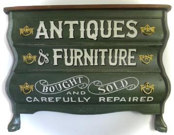 Uniek handgeschilderd eiken reclame / Antiques / Antiek beschikbaar voor biedingen